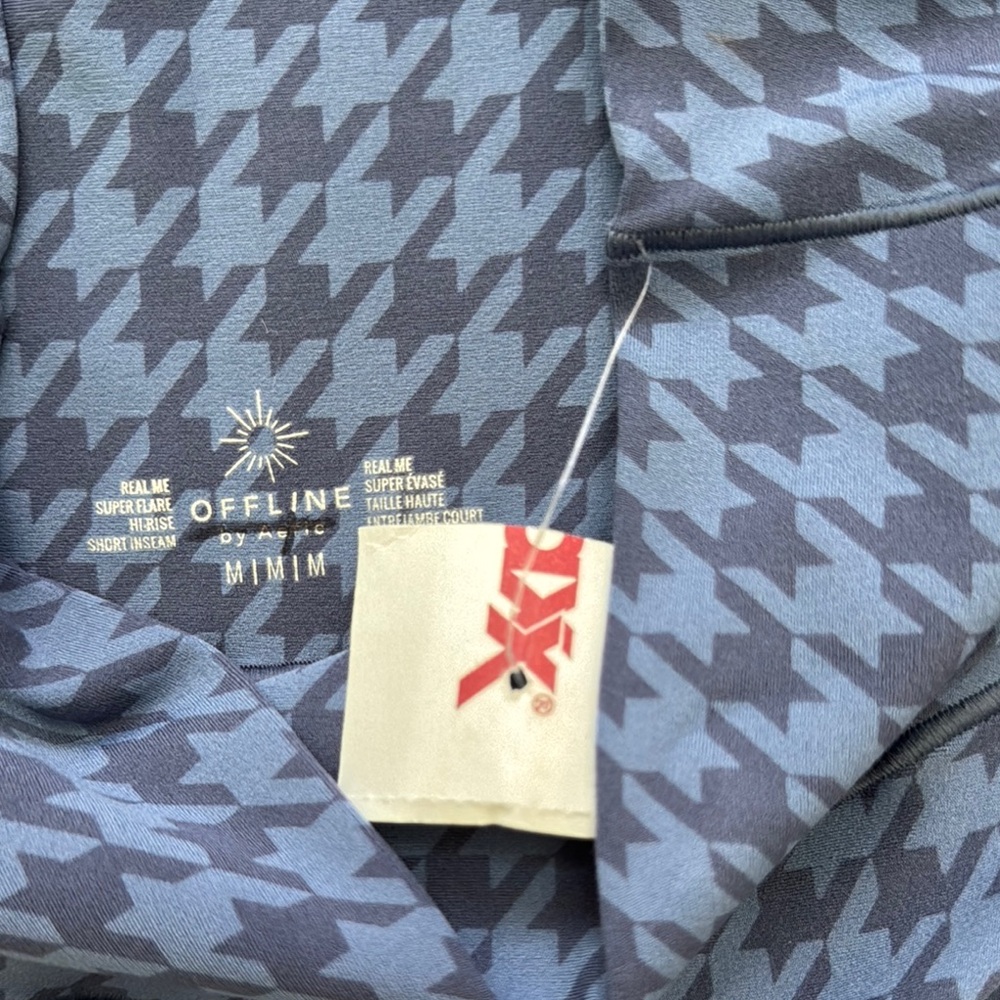 OFFLINE Stylish Blue Houndstooth Flared Bottoms - Picture 2 of 3